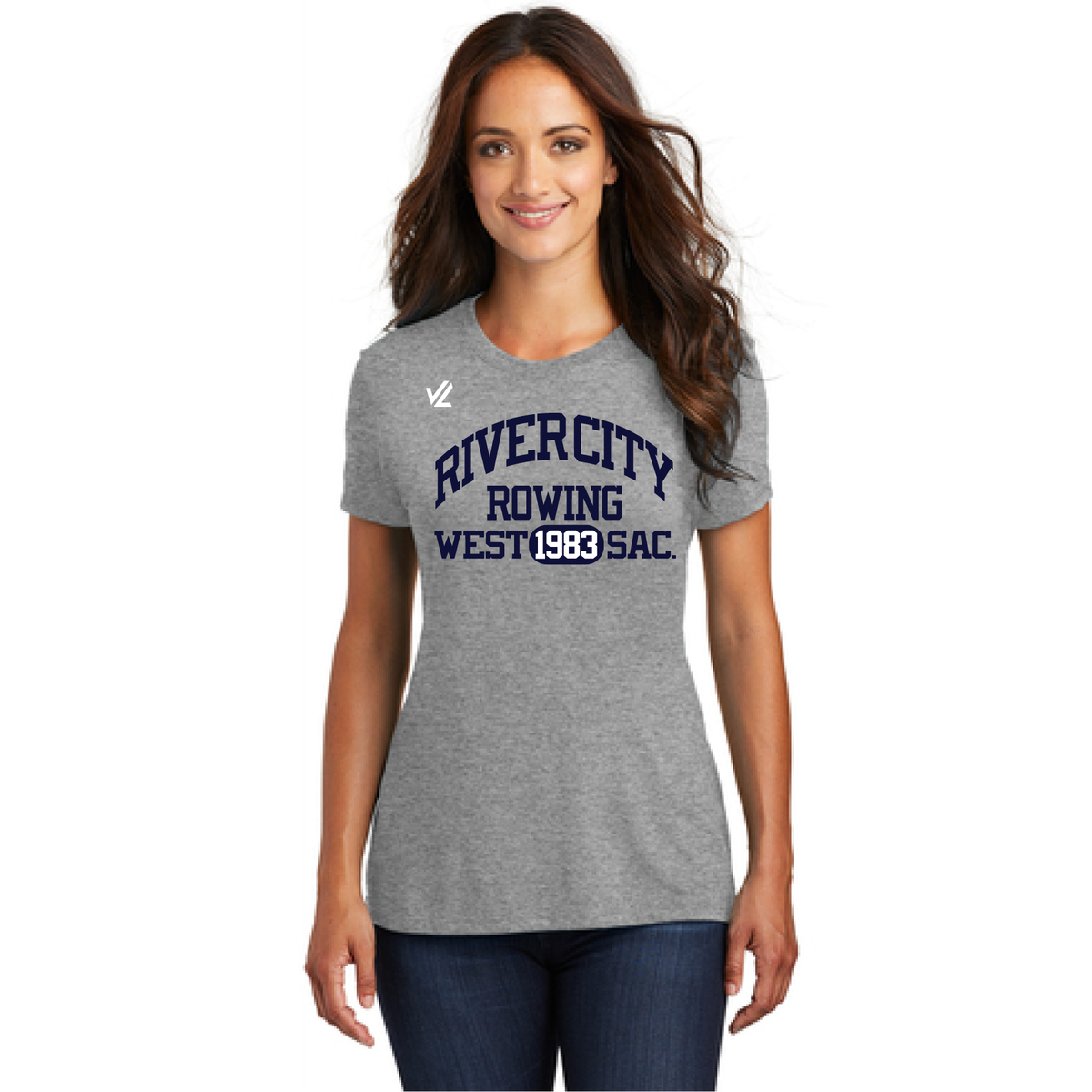 ASI JL Women's Grey Frost Tee Shirt RIVER CITY ROWING CLUB JL Rowing